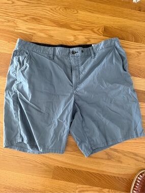 rag & bone men's slate blue flat-front shorts